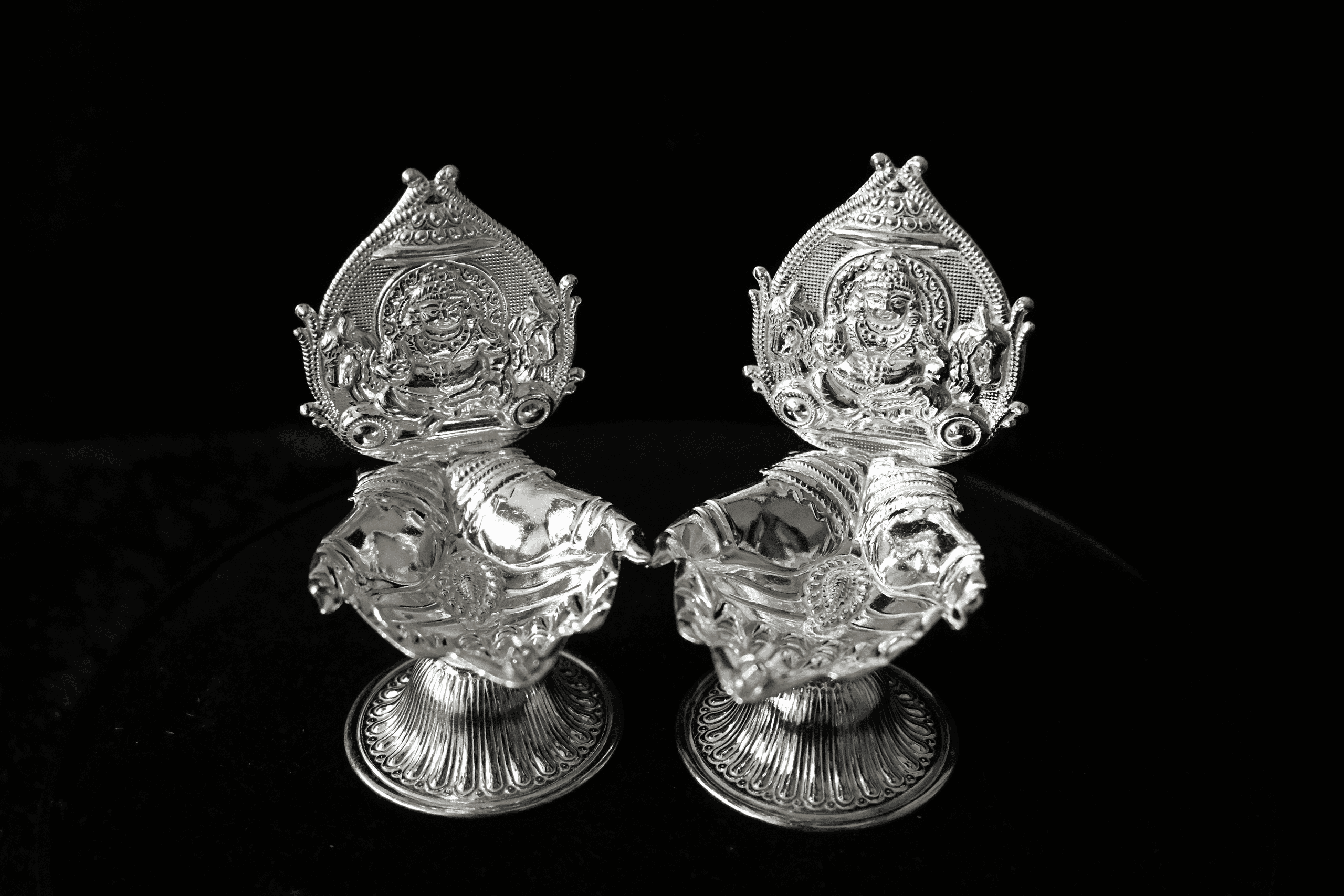 Padmalakshmi Silver Diya Pair