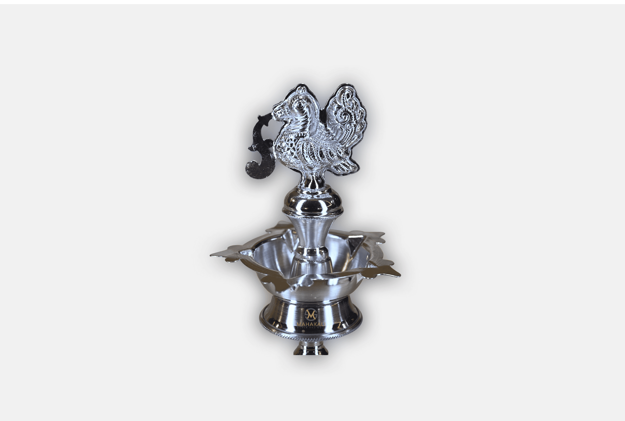 Elegant Silver Lotus Petal Diya