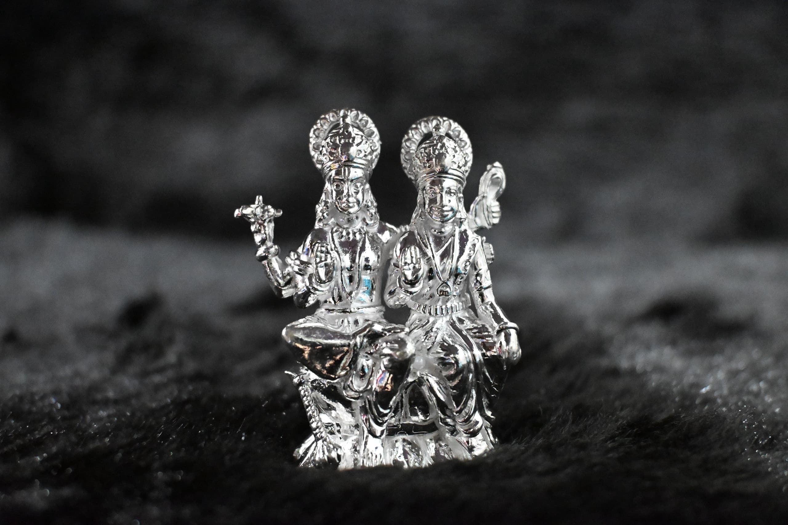 Silver Vishnu Laxmi Murti