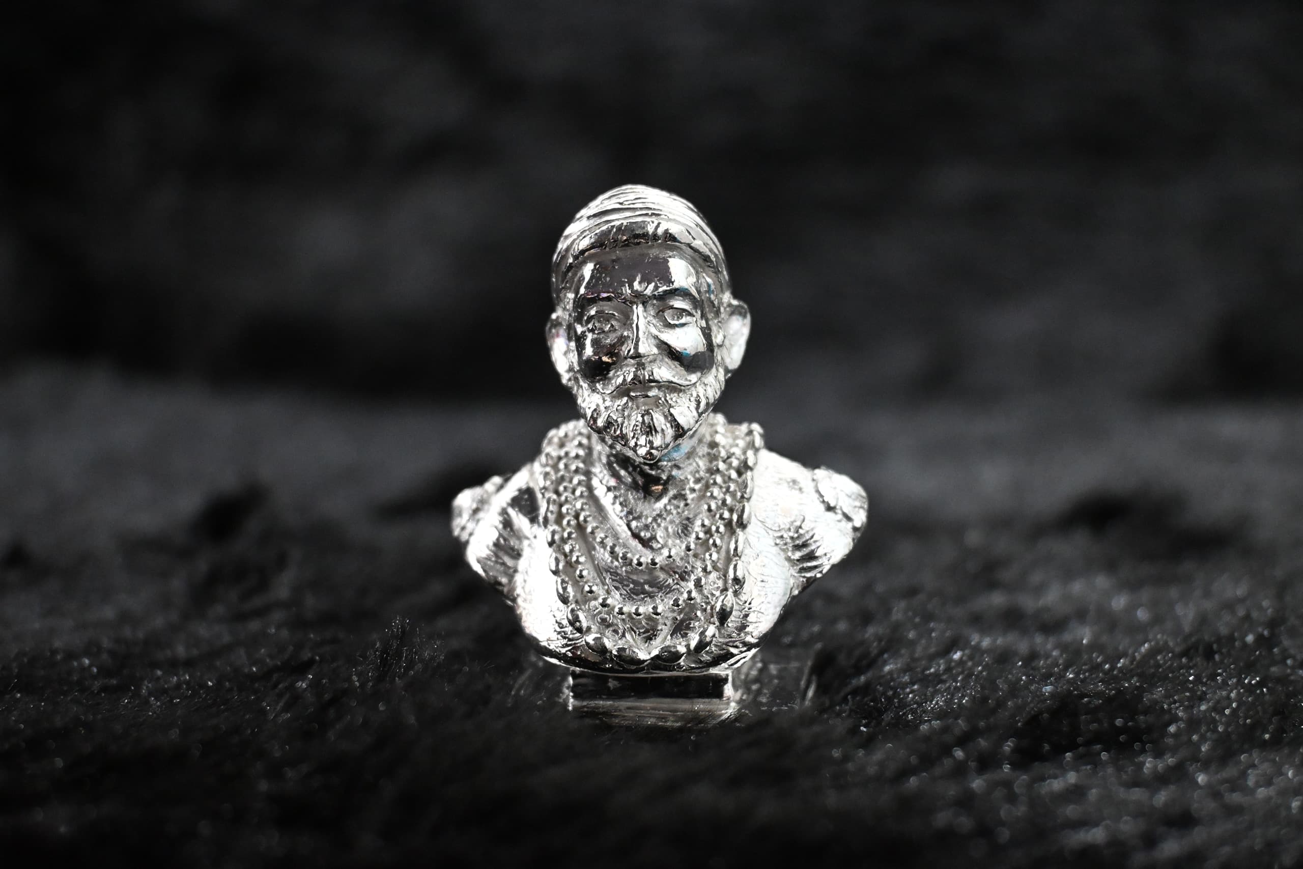Chatrapati Shivaji Maharaj Silver Solid Murti