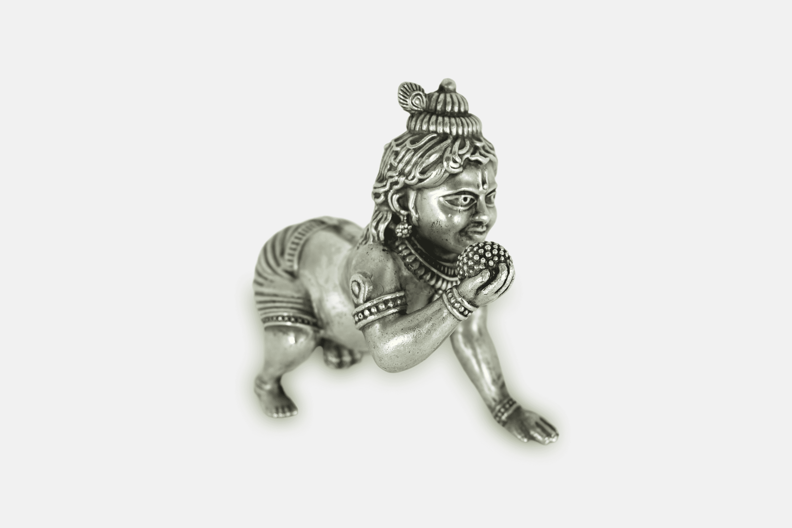 Laddu Gopal Solid Silver Murti
